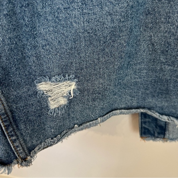 Encore Jeans Women’s Long Sleeve Distressed Raw Hem Denim Jacket Size 2XL GUC - Picture 7 of 8